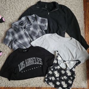 Black & Grey Crop Top Bundle - Forever 21, Shein, & Hot Topic
